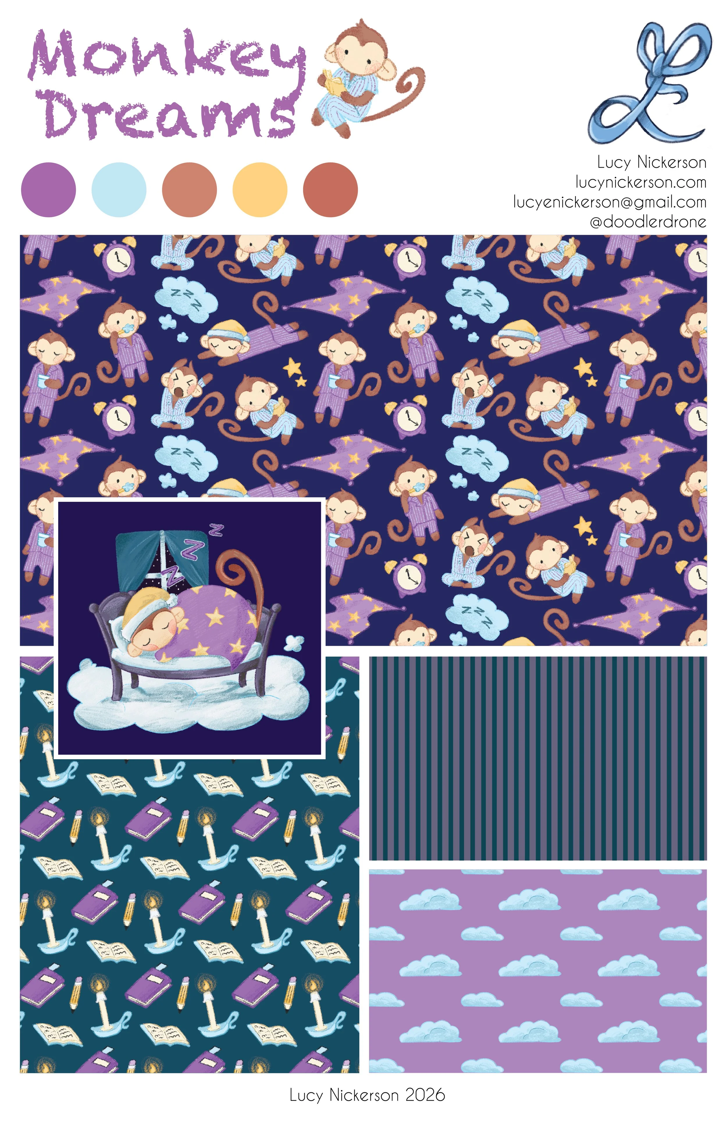"Monkey Dreams"-Pattern for stationary-Nighttime-Digital-2026