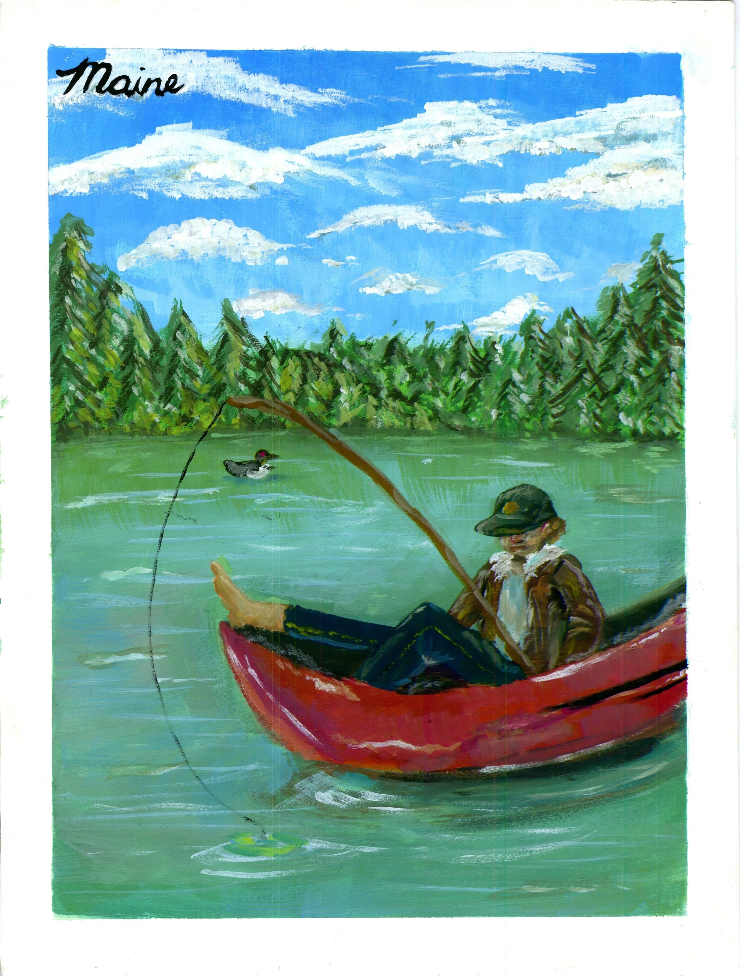 "Maine Postcard"- Gouache-2024