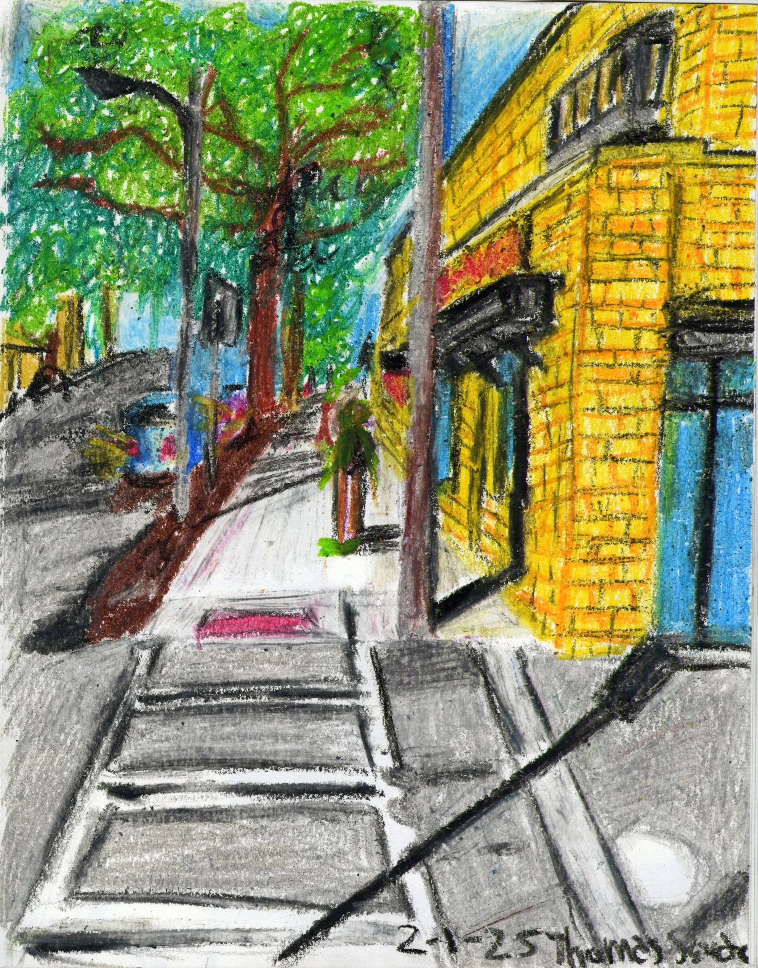 Bull Street-Oil Pastel-2025