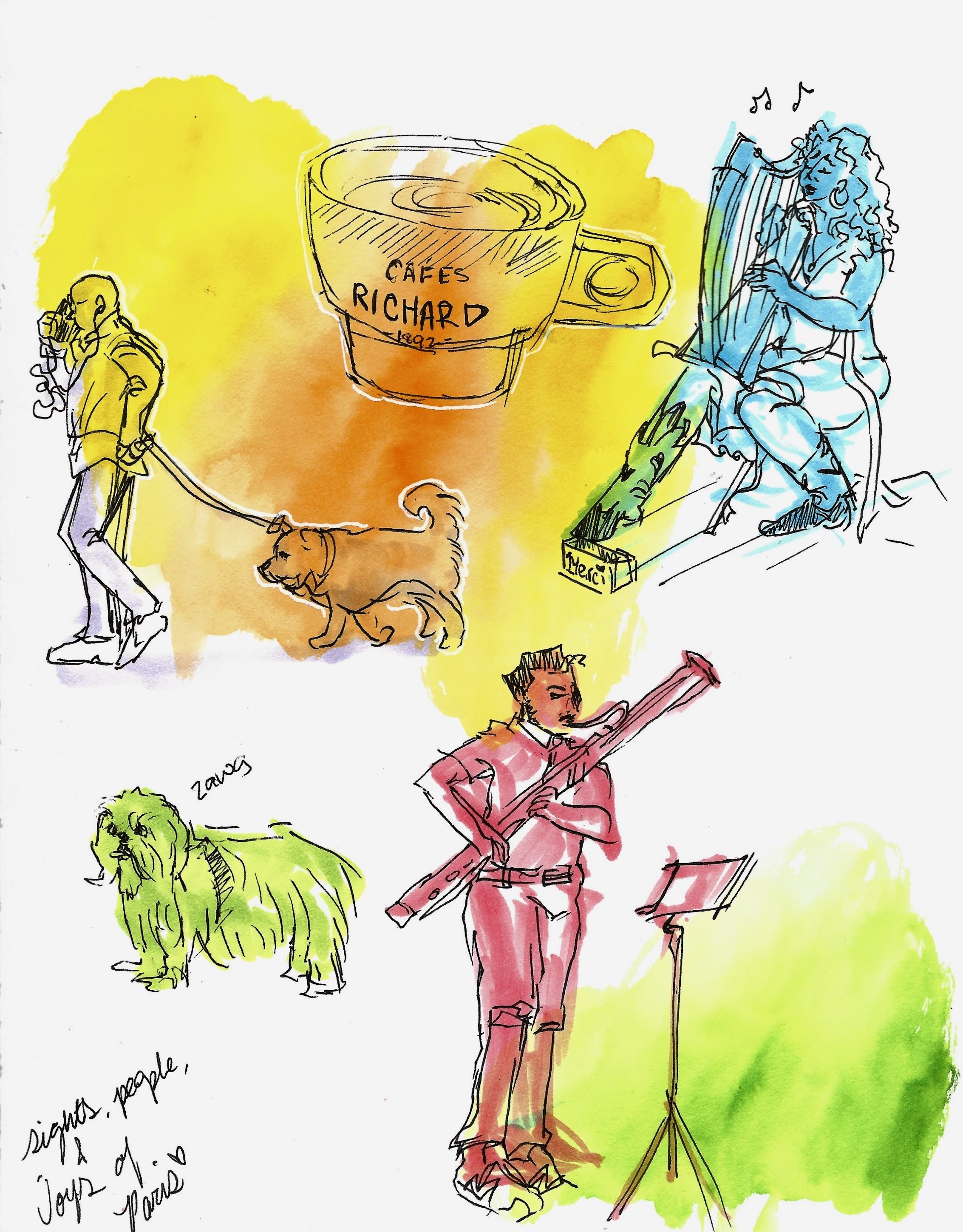 Simplicities in Paris-Pen and Watercolor-2025