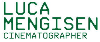 Text graphic reading 'Luca Mengisen Cinematographer' in green on a black background.