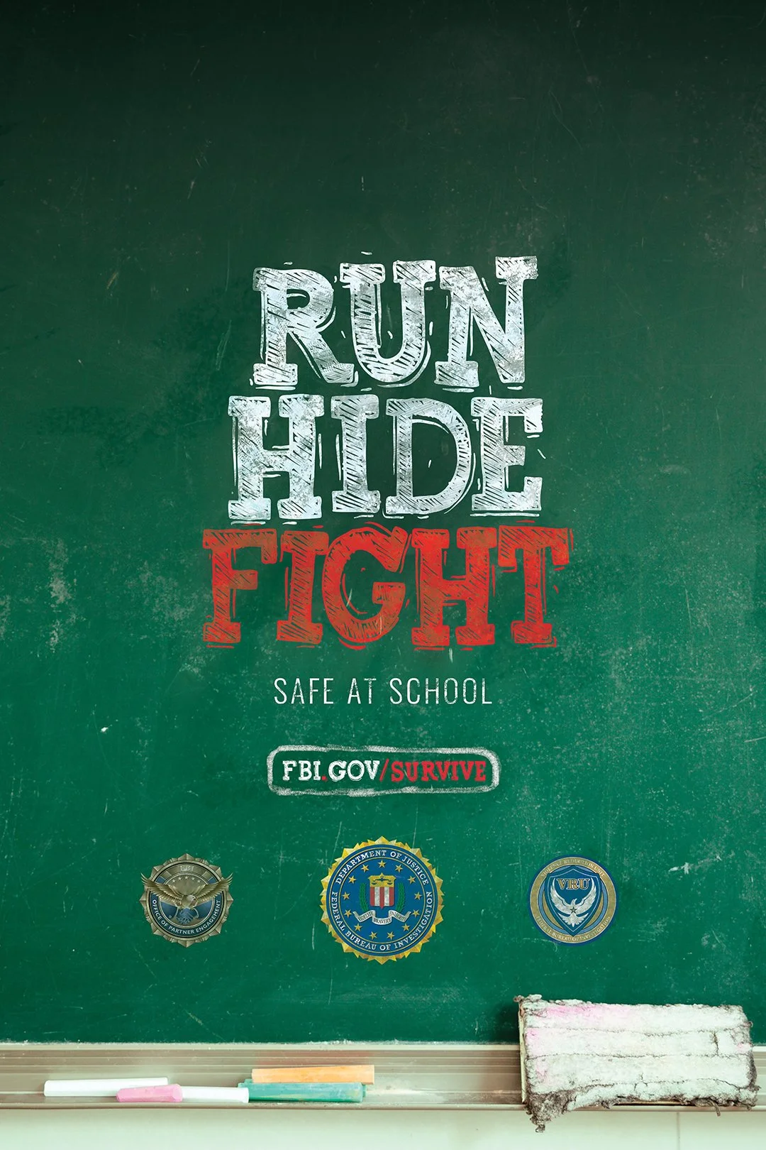 Poster: Run, Hide, Fight - Safe in Schools