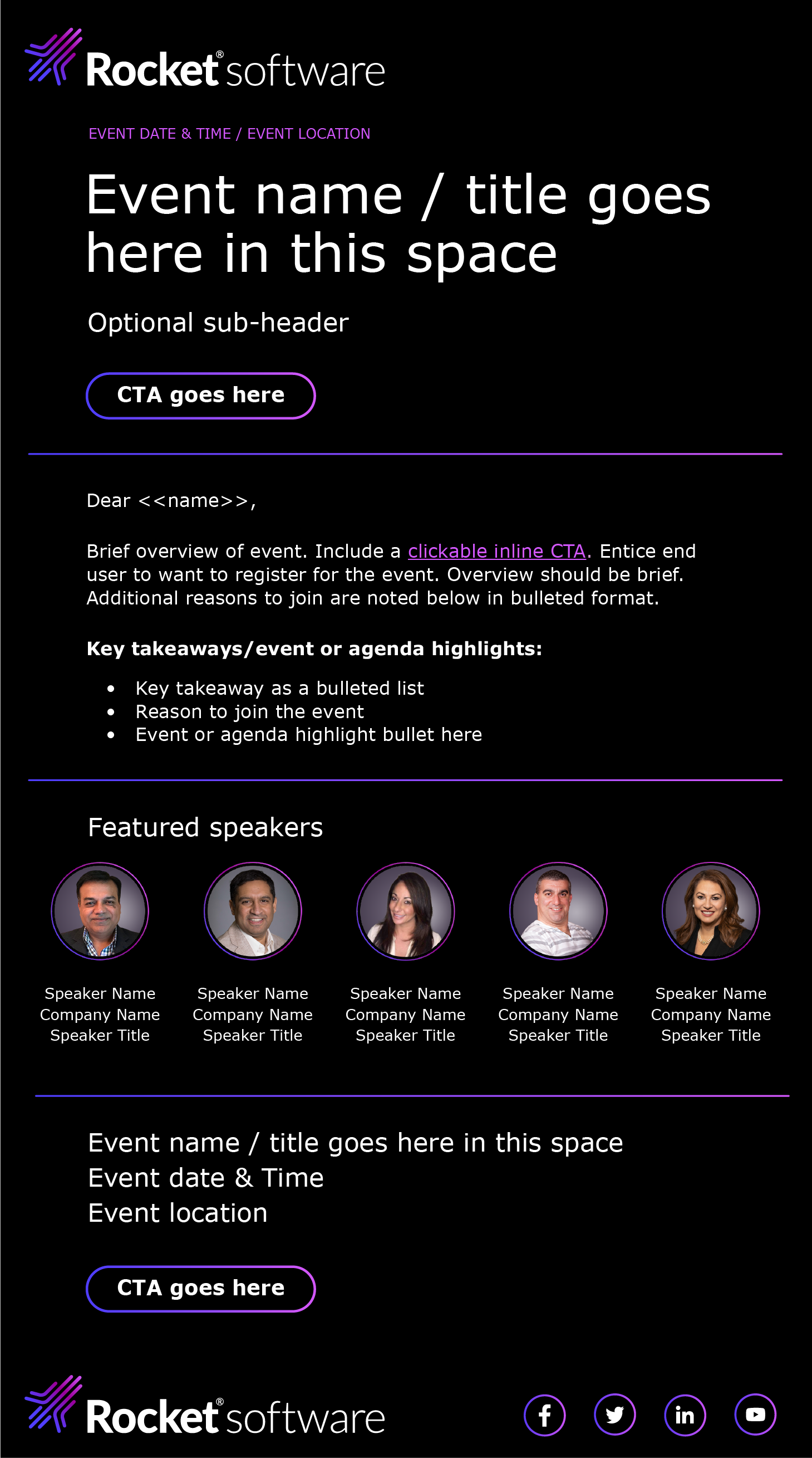 Webinar/Event template - Dark Mode