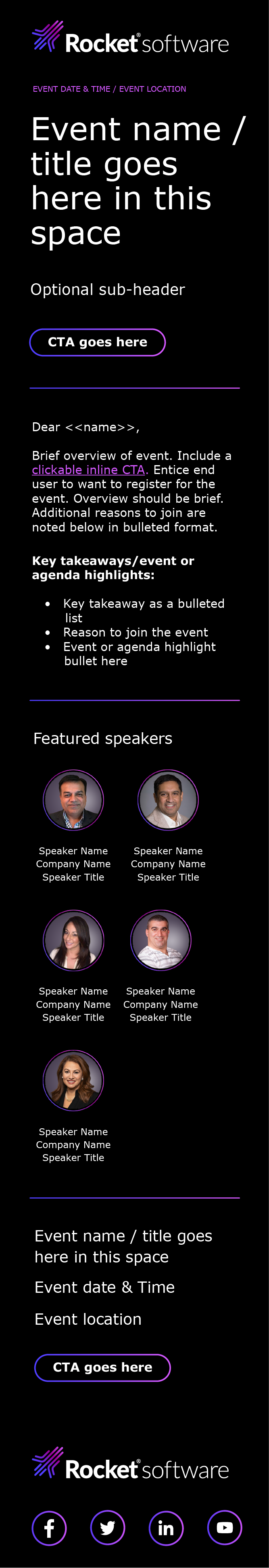 Webinar/Event template - Dark Mode - Mobile