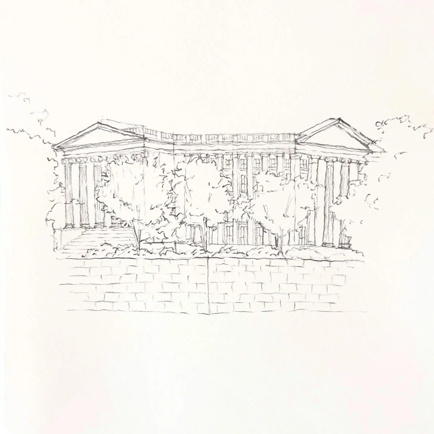 Design day outside to take advantage of the nice weather! Sketches from the WWI memorial