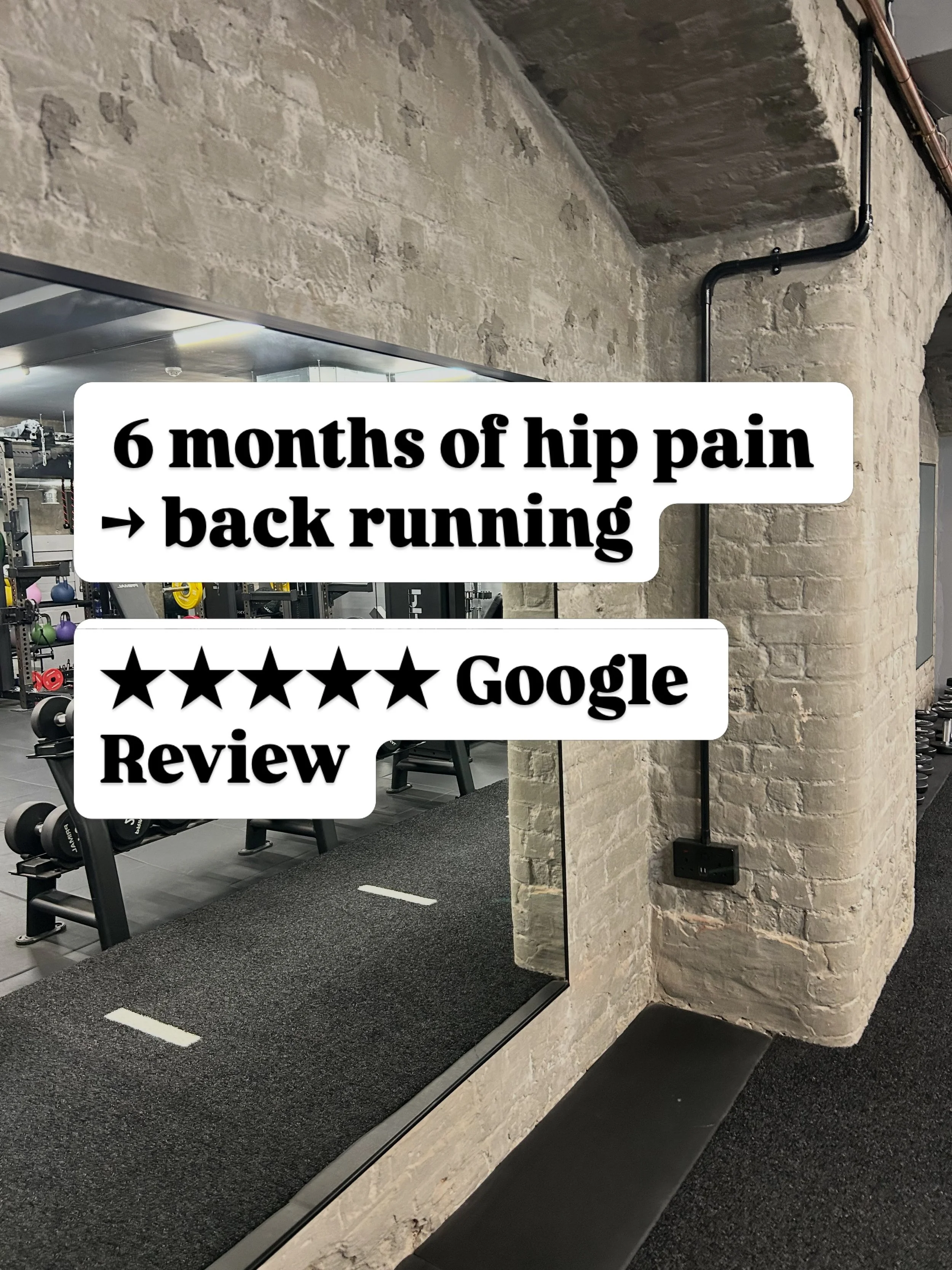 Six months of hip pain had been stopping Ines from running consistently.

The aim wasn&rsquo;t just to settle the symptoms, but to build her back up to running properly and give her the confidence to start preparing for her next marathon.

Great to s