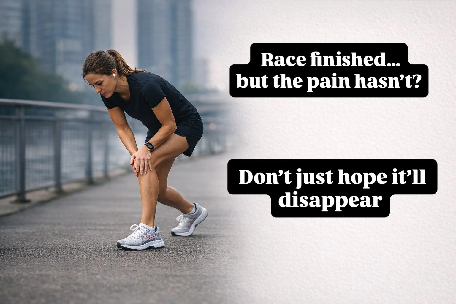 The race might be over, but that doesn&rsquo;t always mean every niggle disappears with it.

If something isn&rsquo;t settling or you&rsquo;re unsure when to start running again, an assessment can help you understand what&rsquo;s going on and give yo
