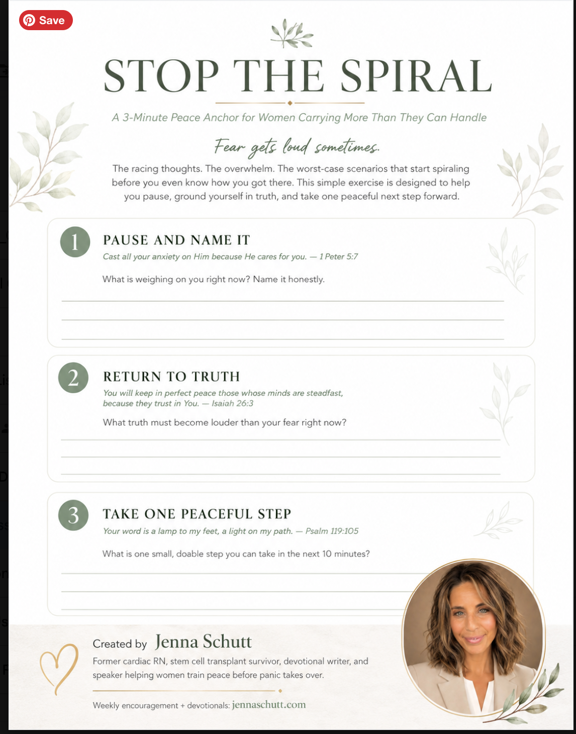 Stop the Spiral Free Faith Worksheet