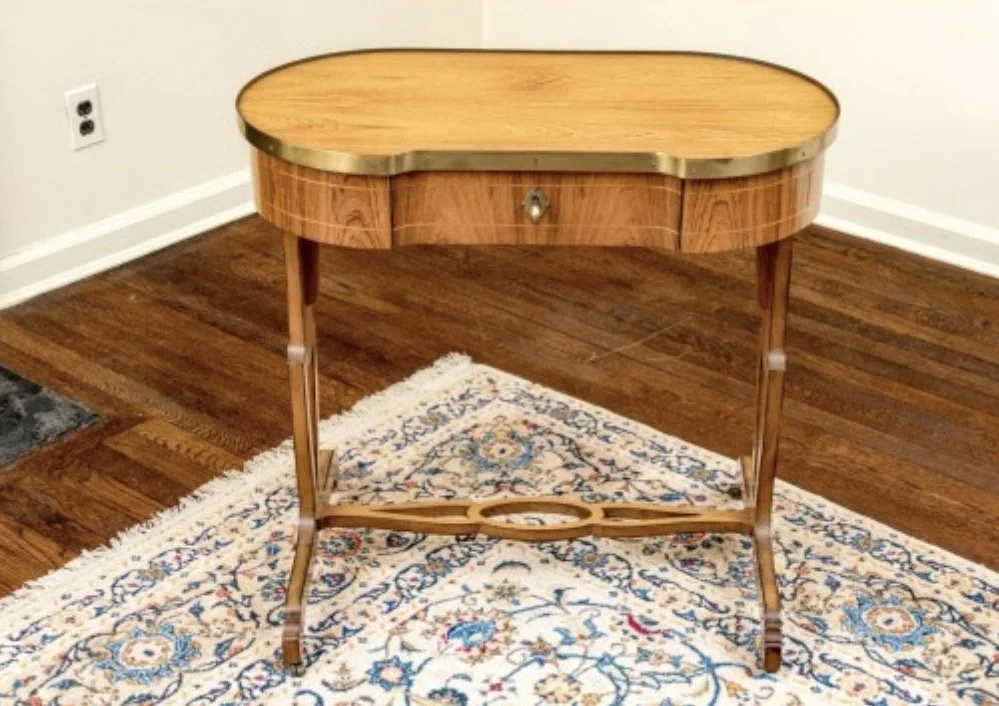 Vintage Baker Furniture English Regency Style Rosewood Accent Table/Petite Writing Desk