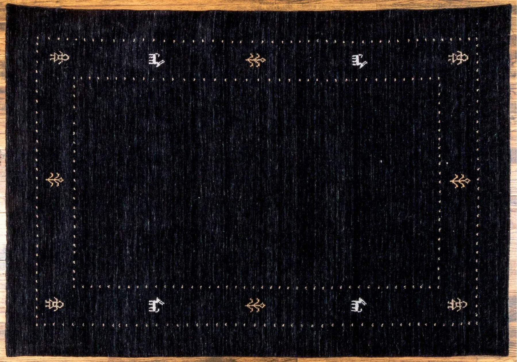 Hand-Woven Wool Gabbeh Accent Carpet (5'-10" x 4', New Condition)