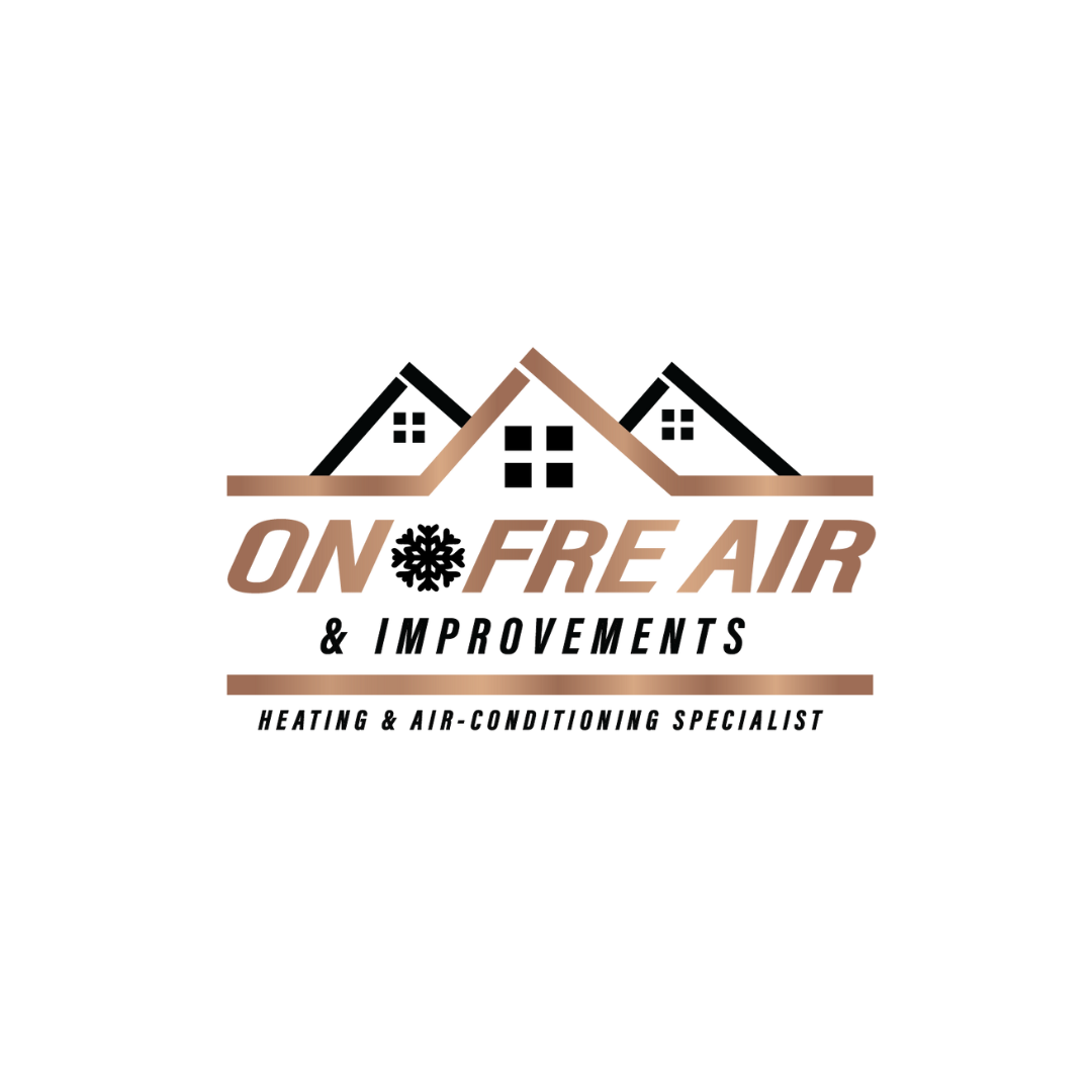 OnFre Air and Improvements logo — Fearless Media partner for commercial ads, content creation, and marketing in Lehigh Valley, showcasing HVAC services and driving customer engagement.