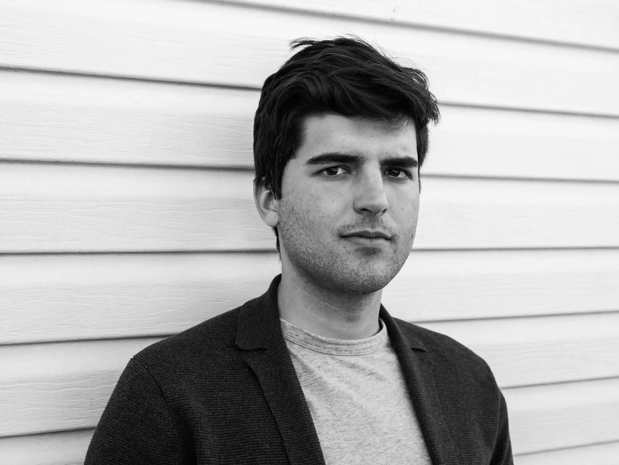 Black and white photo of Stefan Novakovic