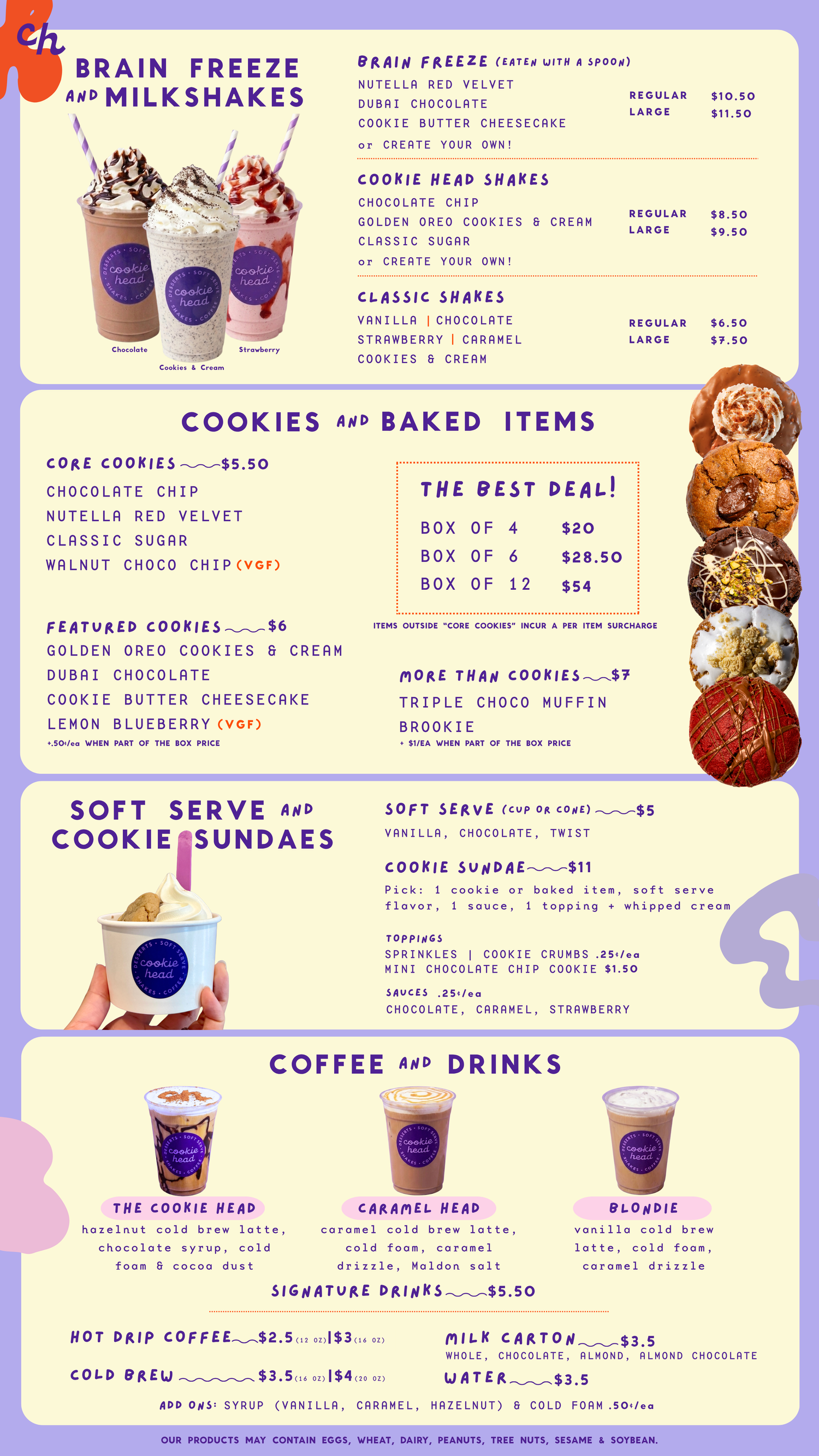 Our Menu | Handcrafted Cookies by Blueprint Cookies — Cookie Head