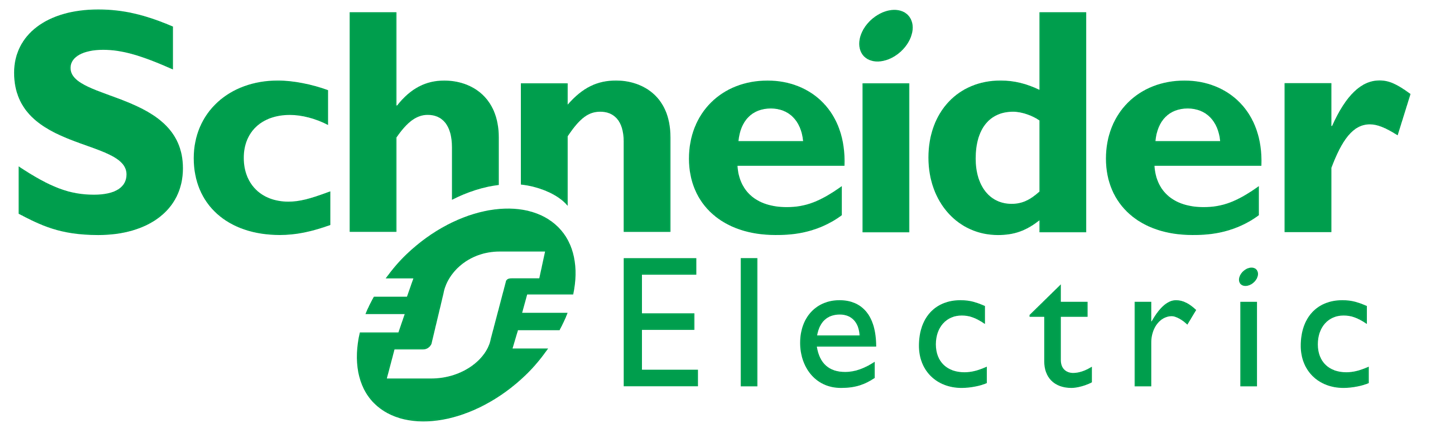 Logo of Schneider Electric in green text with a stylized 'S' icon.
