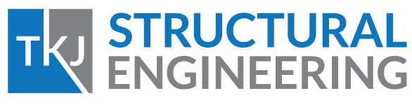 TKJ Structural Engineering logo with blue and gray colors.