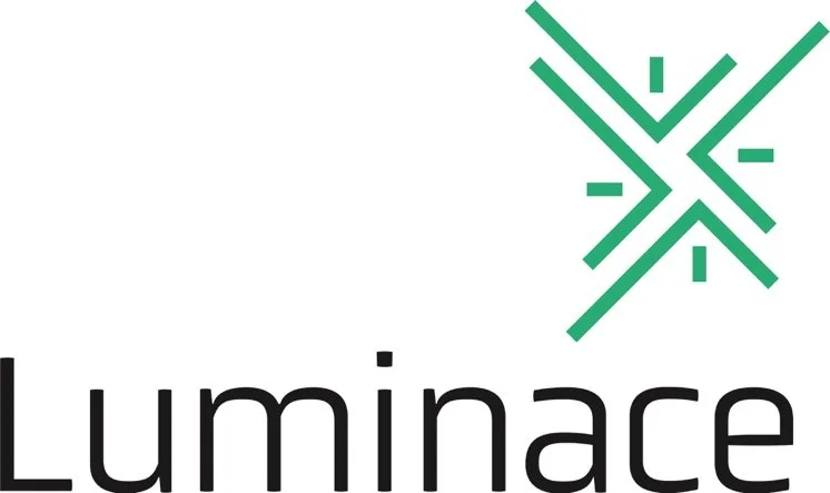 Luminace logo with a green geometric symbol above the word 'Luminace' in black text.