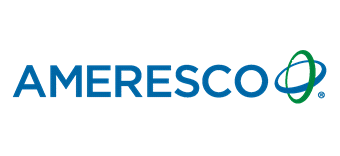 AMERESCO logo with blue text and a green and blue globe icon