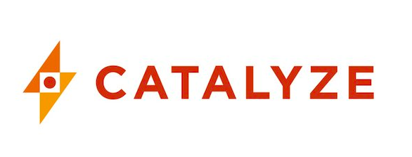 Logo with geometric shapes and the word 'CATALYZE' in bold red letters.