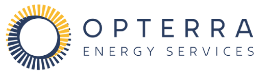 Logo of Opterra Energy Services with a circular design and the company name next to it.