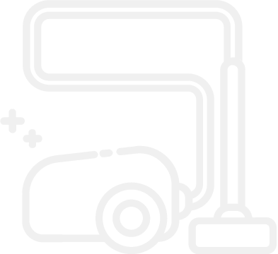 Illustration of a vacuum cleaner with a hose and power button.