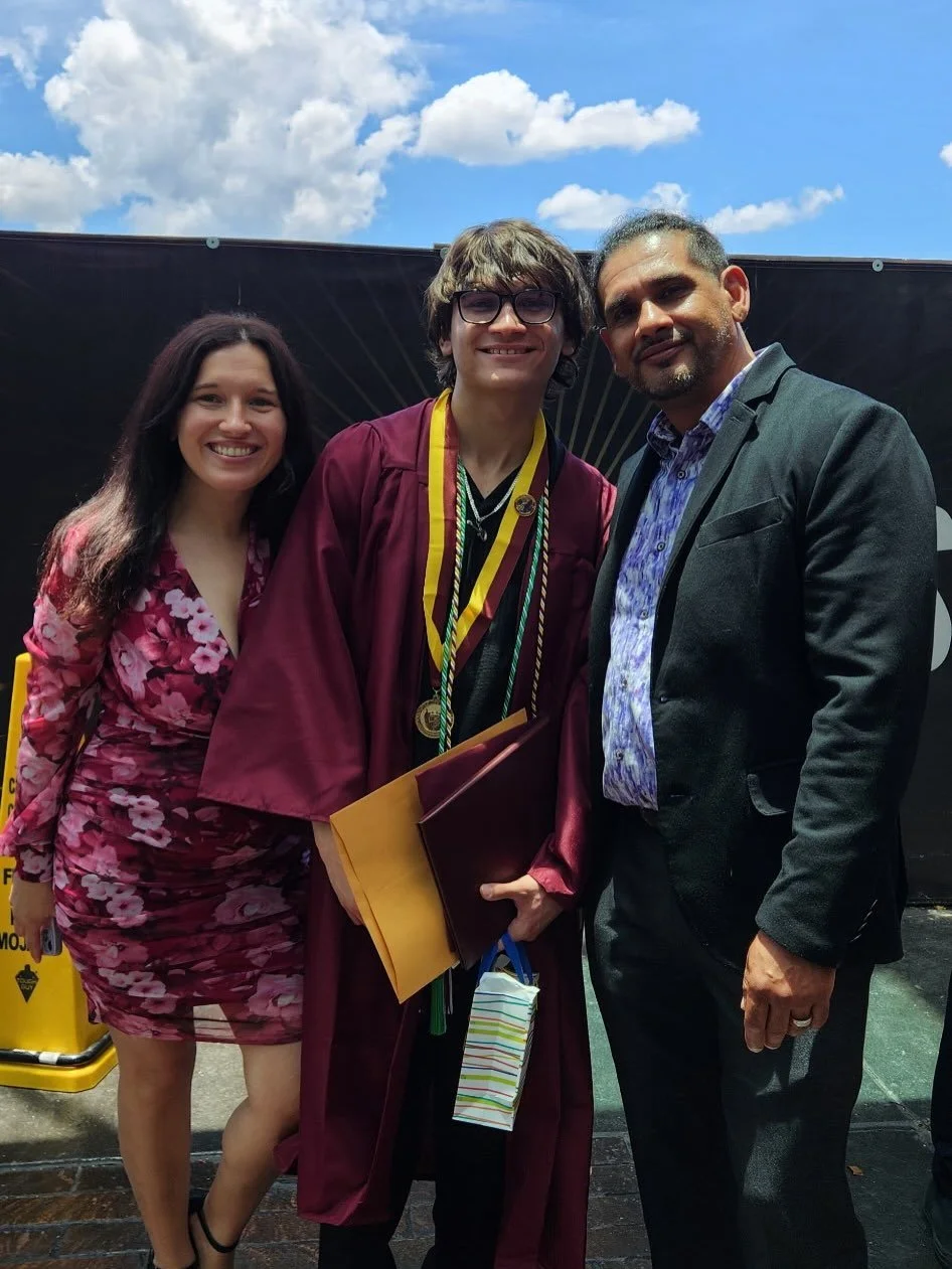 Today my son Joaquin, his girlfriend Haley, and my nephew Sebastian all graduated high school. 🎓 But today especially, my heart is with my middle son.

Joaquin graduated summa cum laude with his AP Honors, and while I always knew he would reach this