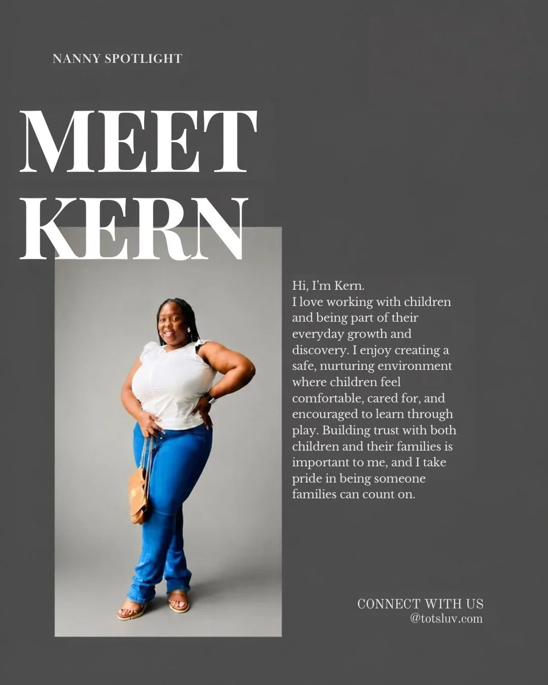 We&rsquo;re so excited to introduce Kern to the Tots Luv Community! 🤍

With over 7 years of experience caring for children of all ages, Kern brings a caring, attentive approach to her work with families. She values getting to know each child&rsquo;s