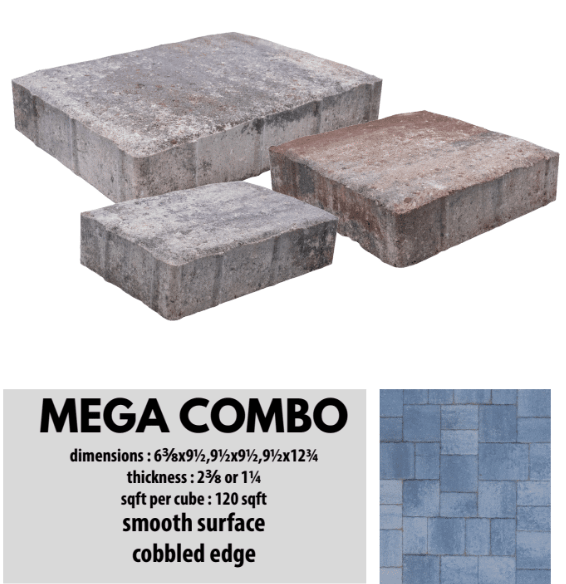 Mega Combo Pavers – Manufactured by Premier Hardscape