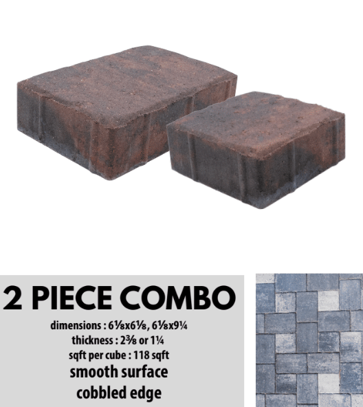 2 Piece Combo Pavers – Manufactured by Premier Hardscape