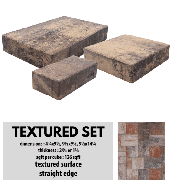 Textured Set Pavers – Manufactured by Premier Hardscape