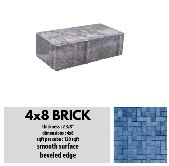 4x8 Brick Pavers – Manufactured by Premier Hardscape