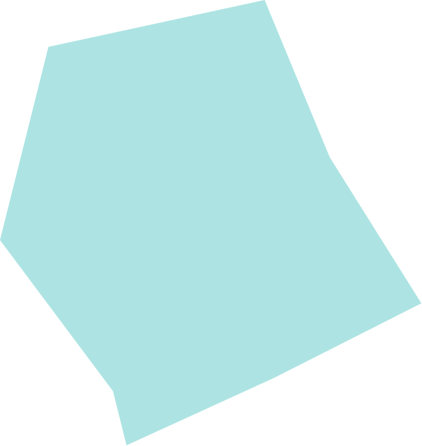 A light blue irregular quadrilateral shape with tilted sides on a black background.