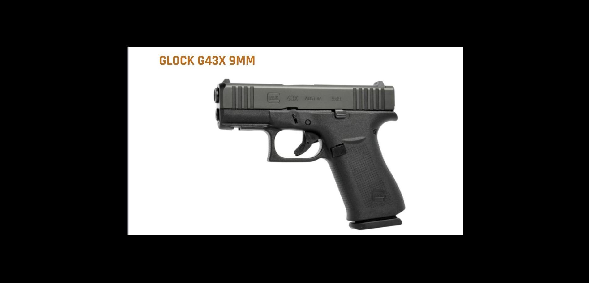 Glock 43X 9mm – Slimline Concealed Carry Pistol (10rd Capacity) $449