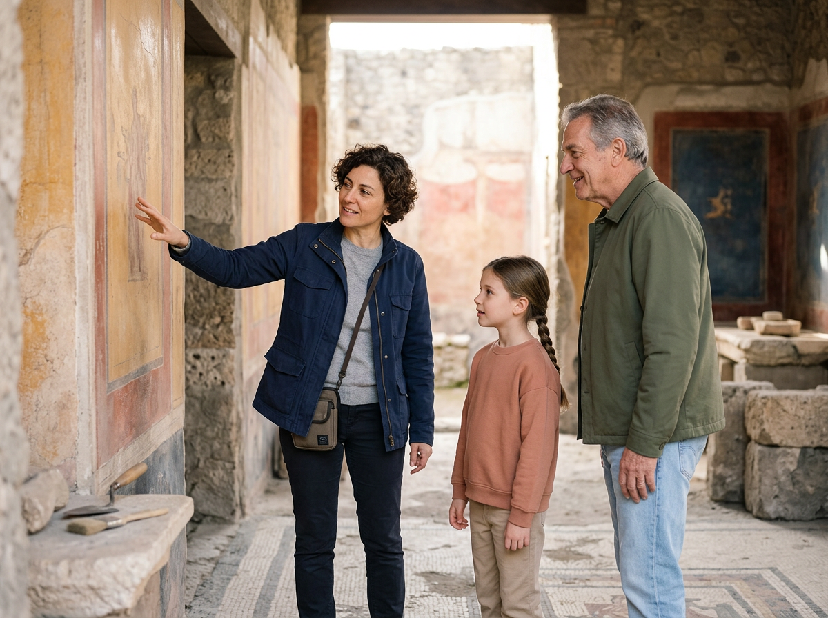 Family adventure with archaeologist at Pompeii