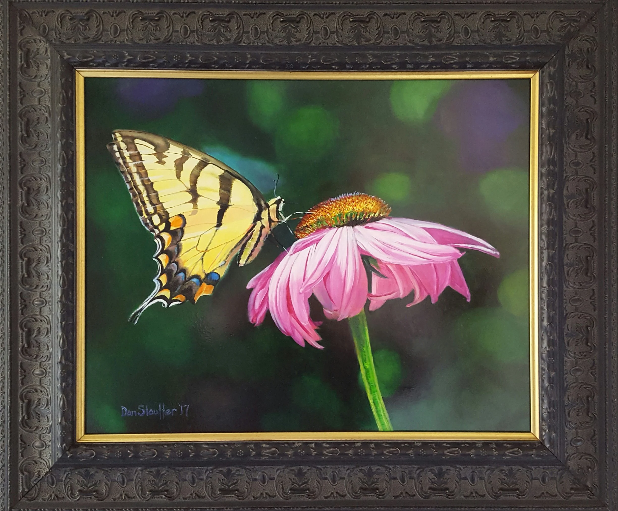 Tiger and Echinacea, 2017, 20x28 Oil on Canvas. SOLD