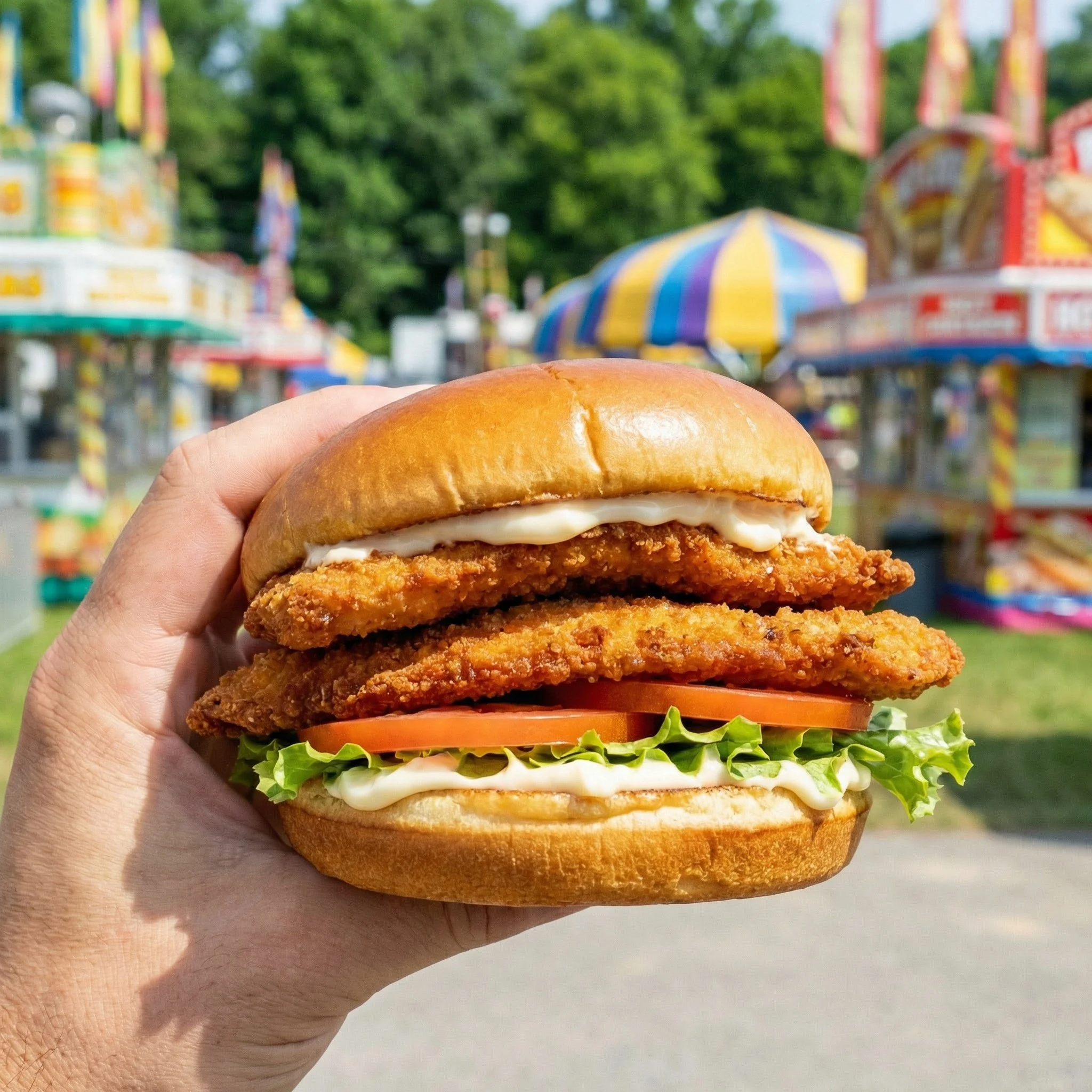 classic chicken sandwich with lettuce and tomato