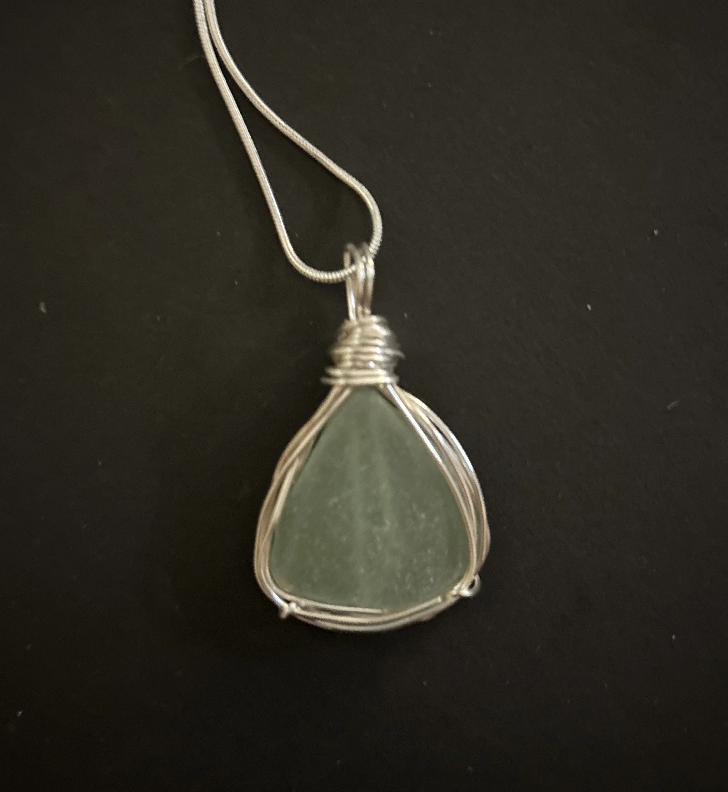 Light Green Sea Glass Pendant