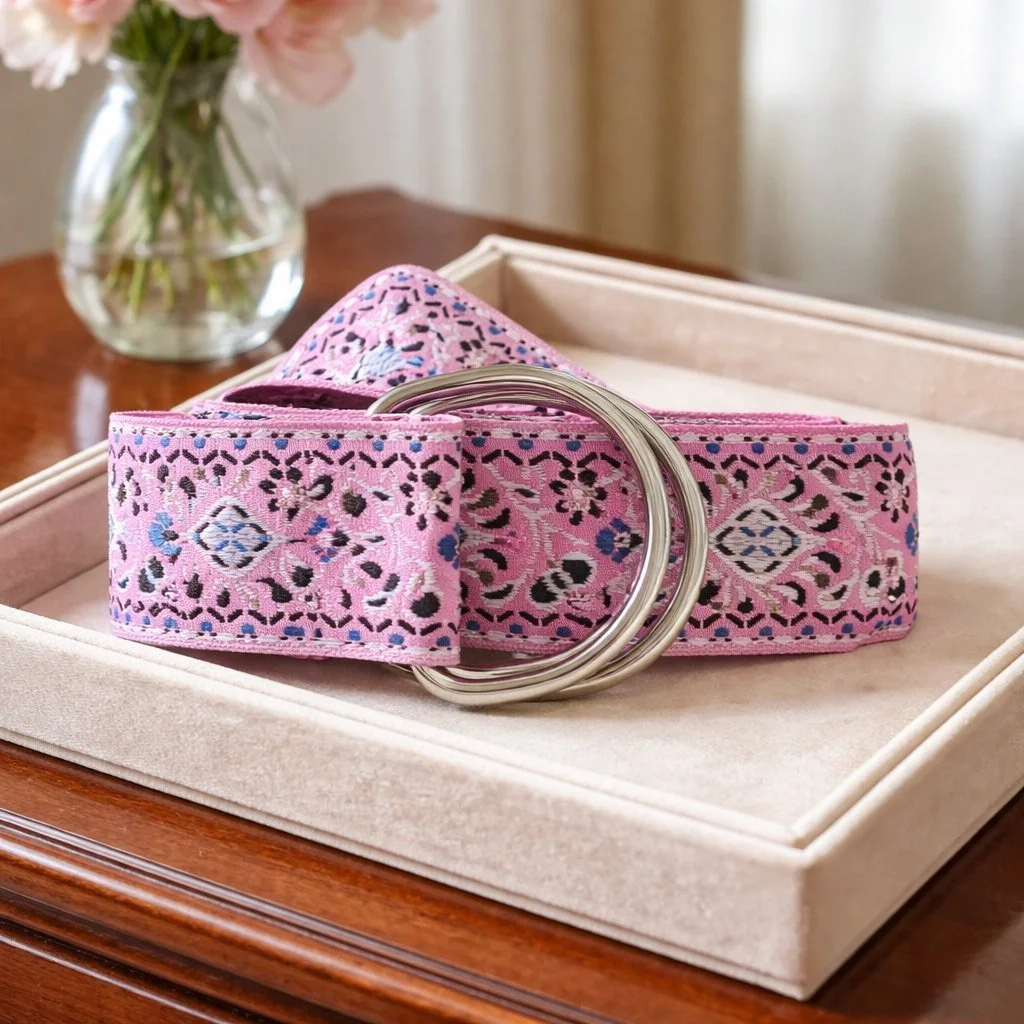 Pink Bohemian Printed Belt - Adjustable
