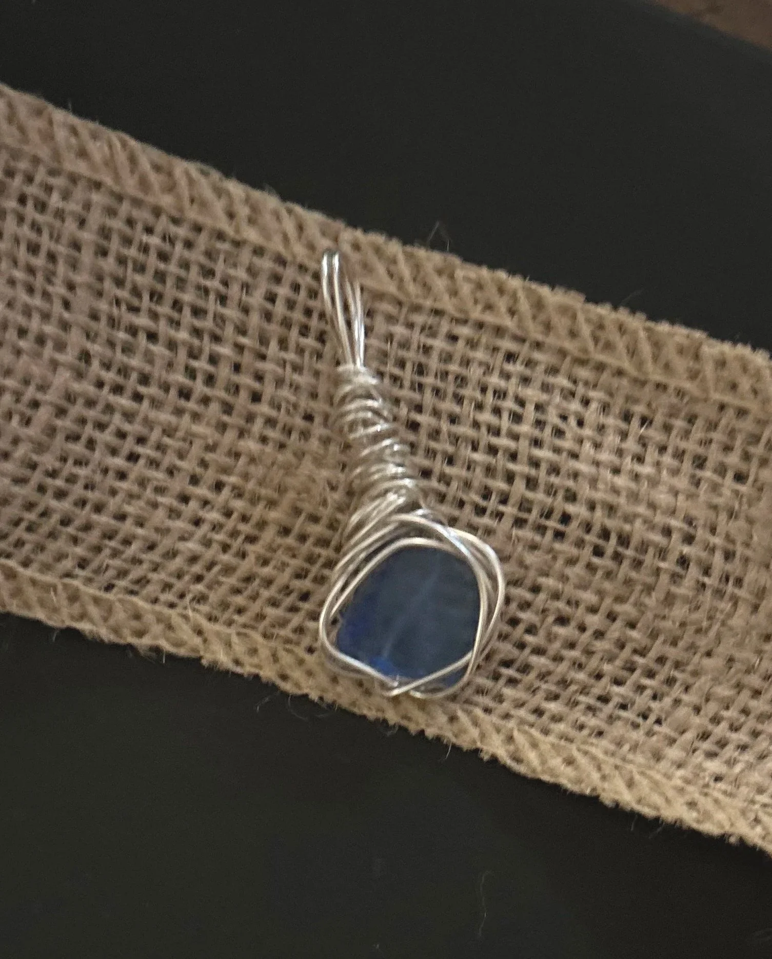 Royal Blue Sea Glass Pendant