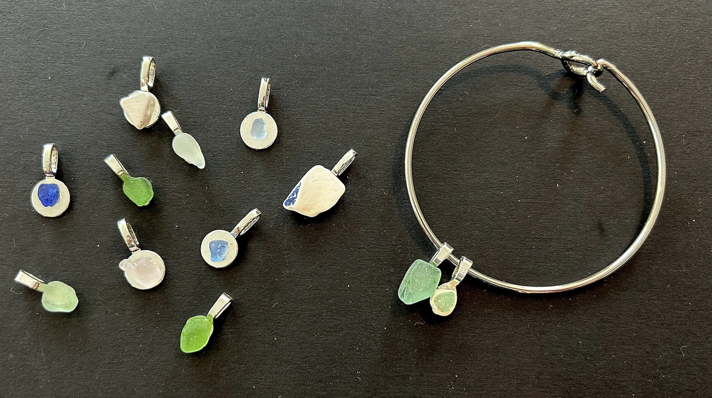 Custom Sea Glass Charm Bracelet