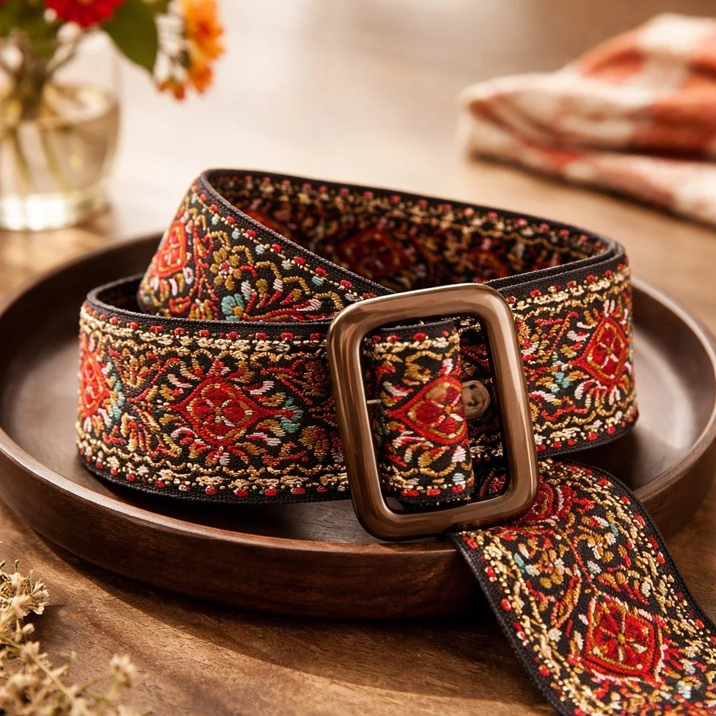Brown Boho Printed Belt