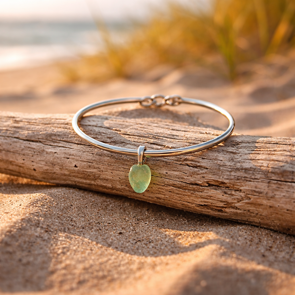 Tea Green Sea Glass Pendant