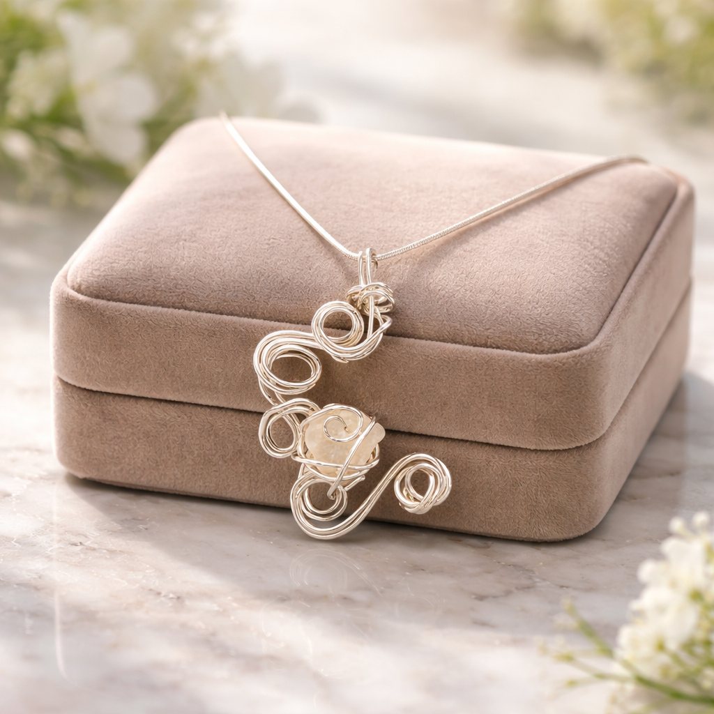 Pink Sea Glass Swirl Pendant