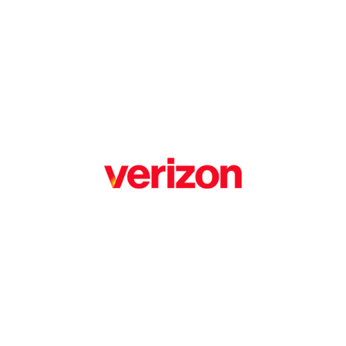 The Verizon logo in red text on a black background.