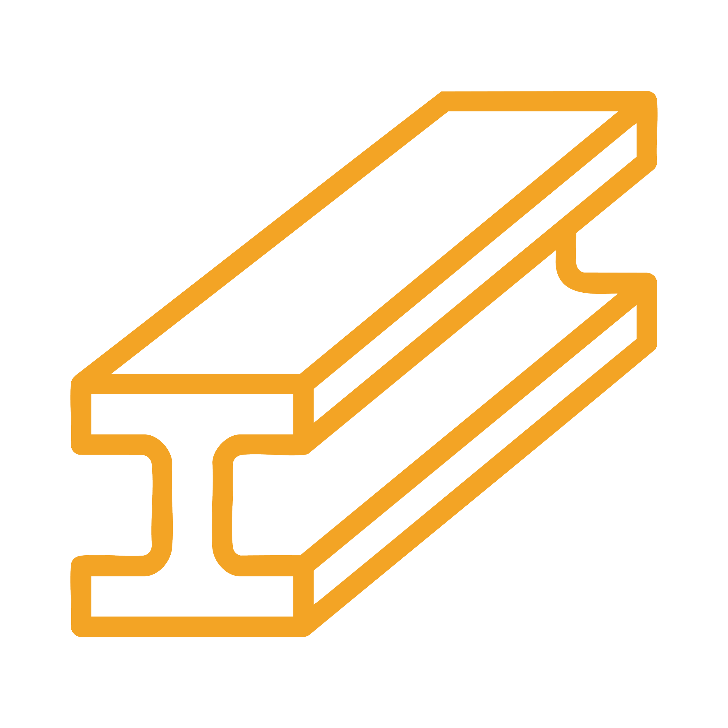 Outline of two wooden or metal beams with a decorative African animal head carved at the end of each beam.