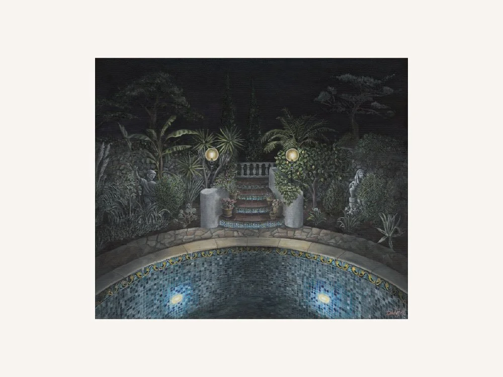 Lit Pool on a Still Night