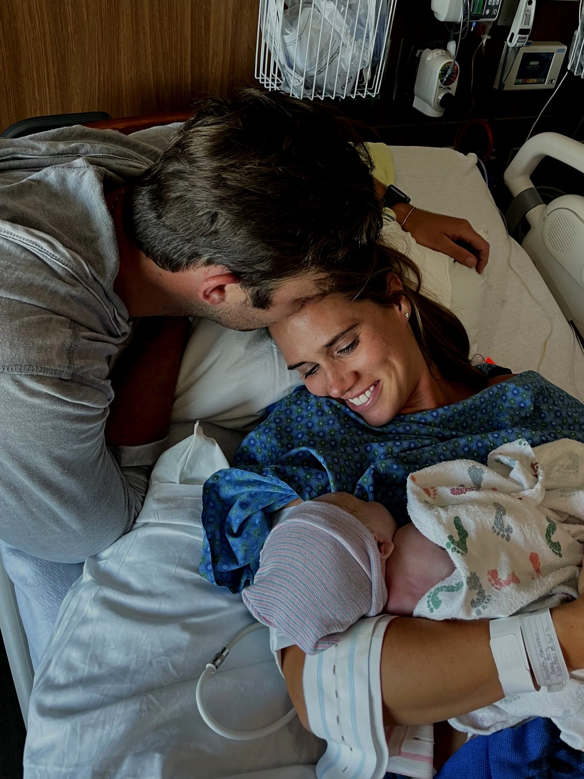 Mother, dad and baby post birth