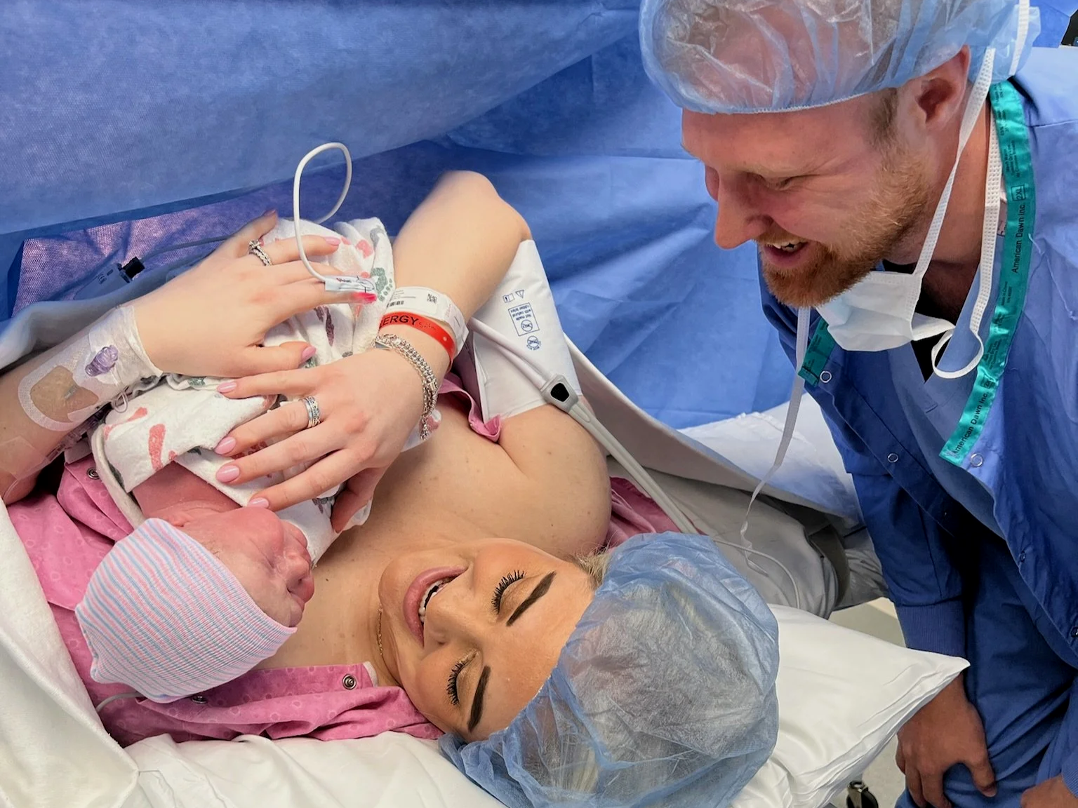 mom and dad c section