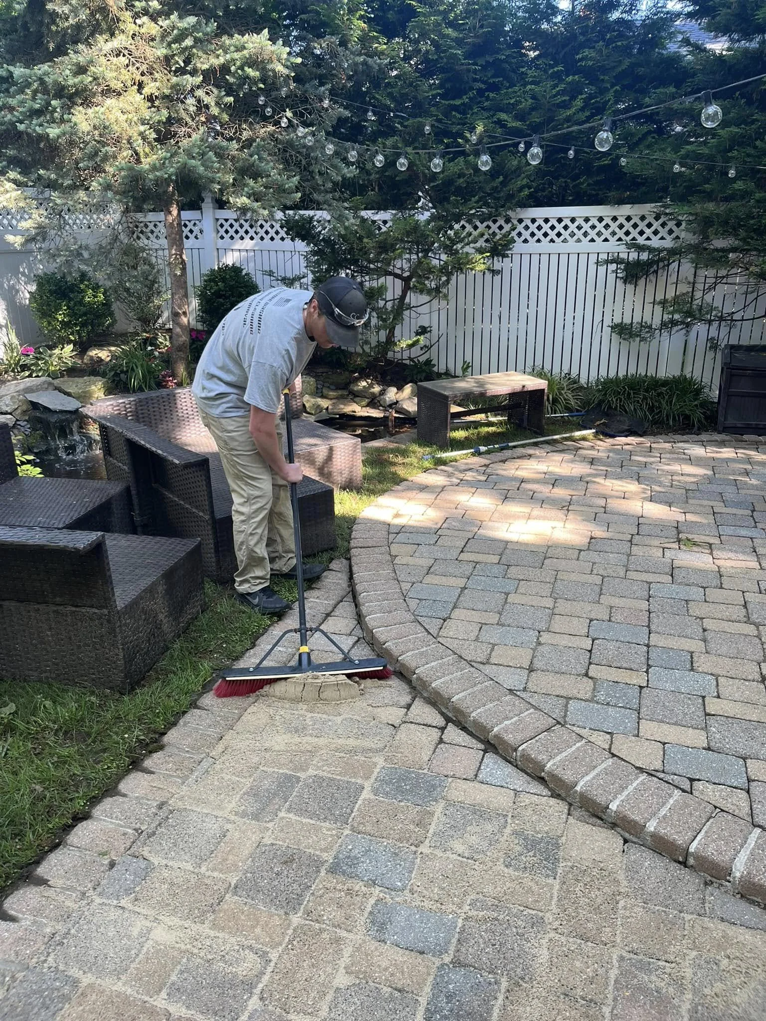 sanding brick pavers
