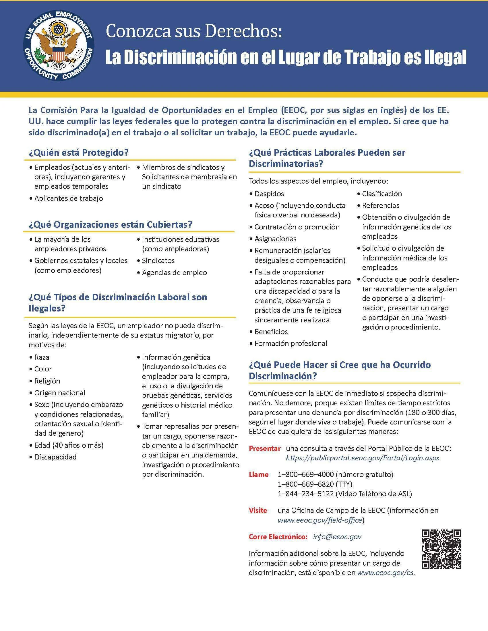 Discrimination Poster in Spanish image