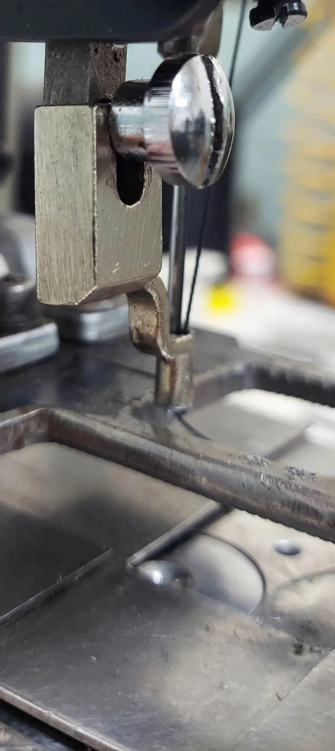 Industrial sewing machine used in cargo safety equipment fabrication